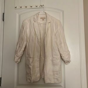 Women Michael Kors White Wrinkle Blazer Size Small